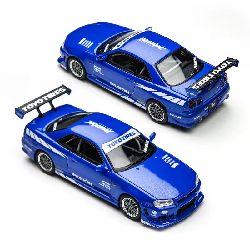 [Preorder] TimeMicro 1:64 Nissan Skyline GT-R R34 Blue Livery TM800507