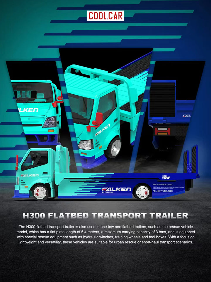 [Preorder] Cool Car 1:64 Hino H300 Transport Trailer - Falken Livery CC647232