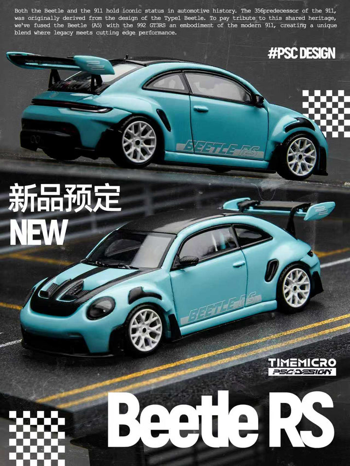 [Preorder] TimeMicro × PSC DESIGN 1:64 Volkswagen Beetle RS Blue Livery TM647906
