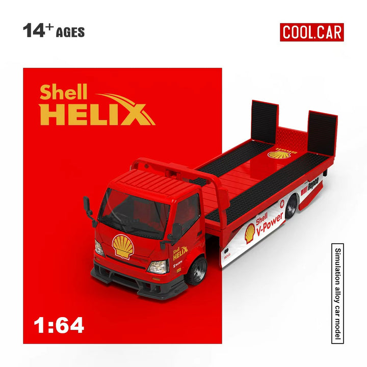 [Preorder] Cool Car 1:64 Hino H300 Transport Trailer - Shell Helix Livery CC647234