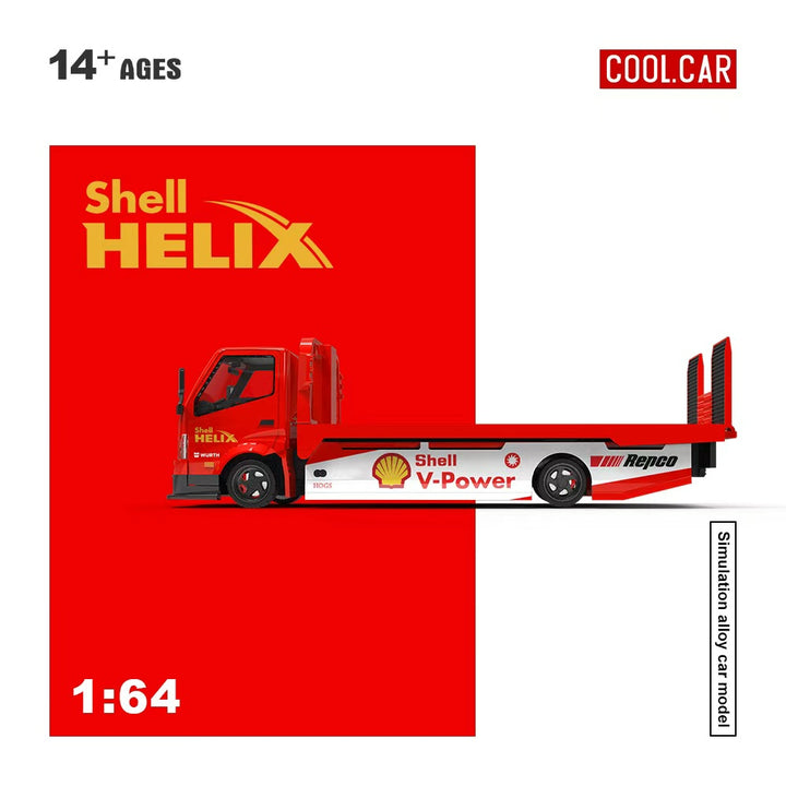 [Preorder] Cool Car 1:64 Hino H300 Transport Trailer - Shell Helix Livery CC647234