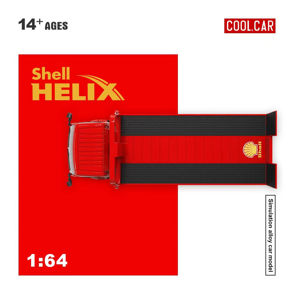 [Preorder] Cool Car 1:64 Hino H300 Transport Trailer - Shell Helix Livery CC647234