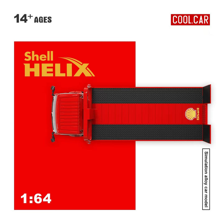 [Preorder] Cool Car 1:64 Hino H300 Transport Trailer - Shell Helix Livery CC647234