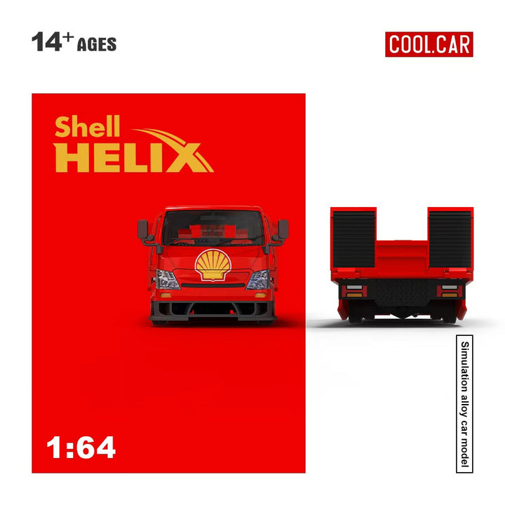[Preorder] Cool Car 1:64 Hino H300 Transport Trailer - Shell Helix Livery CC647234
