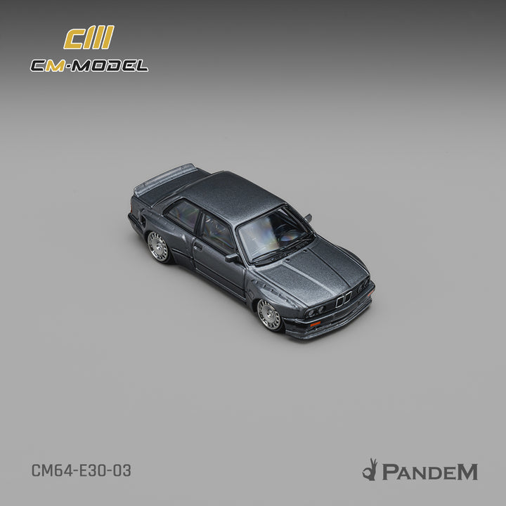 [Preorder] CM Model 1:64 Pandem BMW M3 E30 Metallic gunmetal gray CM64-E30-03