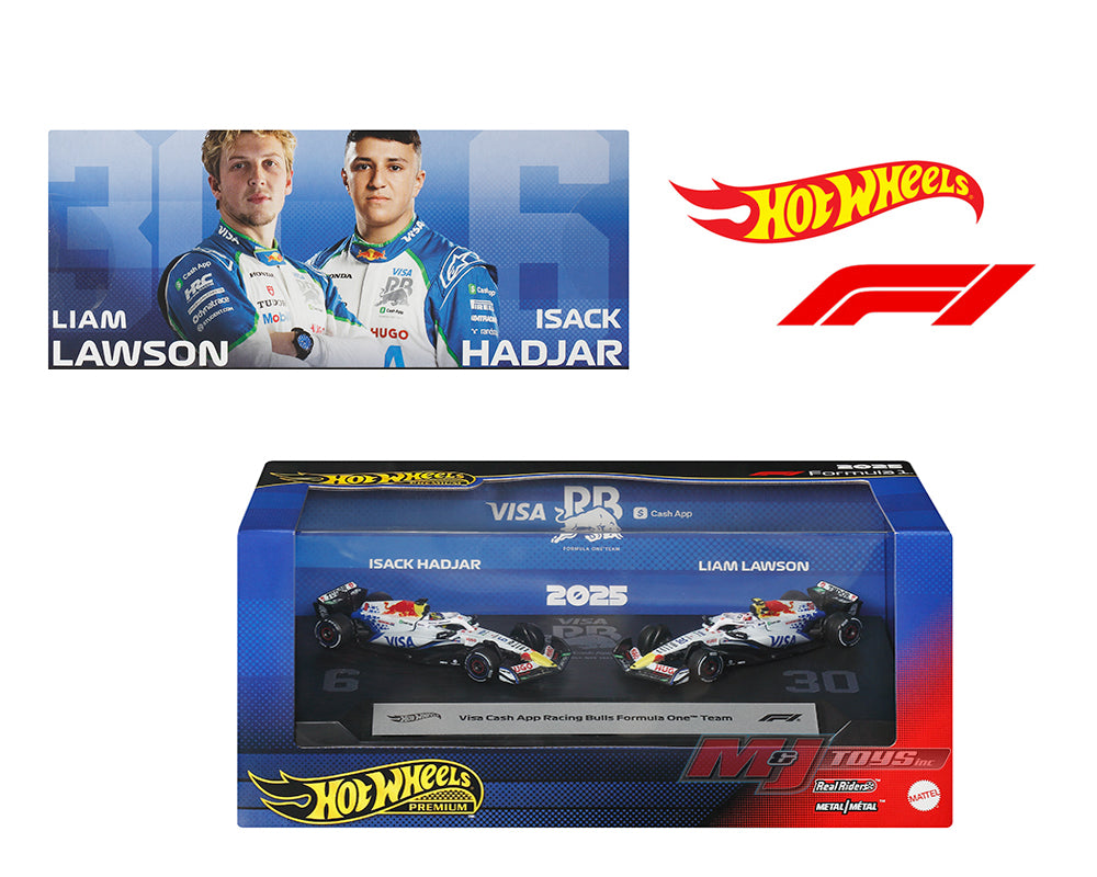Hot Wheels 1:64 F1 2-Pack 2025 Racing Premium Team Racing Bulls Liam Lawson 
