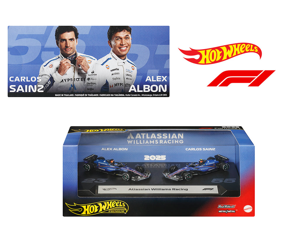 Hot Wheels 1:64 F1 2-Pack 2025 Racing Premium Team Atlassian Williams Racing C. Sainz 