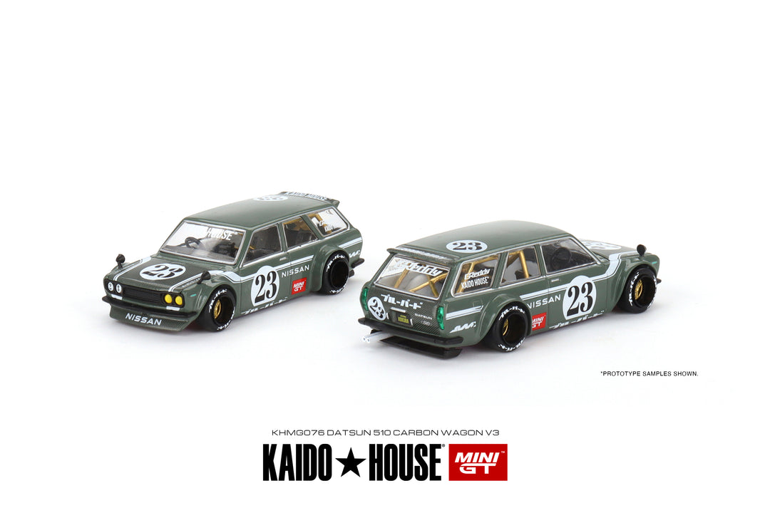 Kaido House + Mini GT 1:64 Datsun KAIDO 510 Wagon CARBON FIBER V3 KHMG076