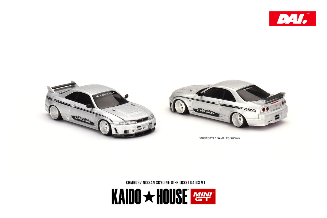 Kaido + MINIGT 1:64 Nissan Skyline GT-R (R33) DAI33 V1 KHMG097