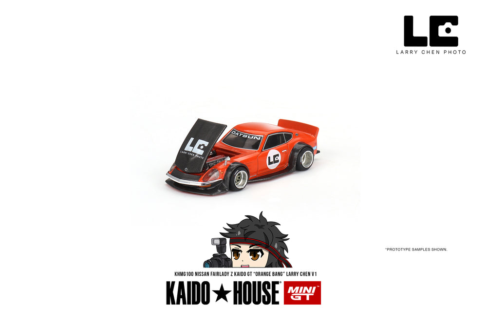 Kaido + MINIGT 1:64 Nissan Fairlady Z Kaido GT 'ORANGE BANG' Larry Chen V1 KHMG100
