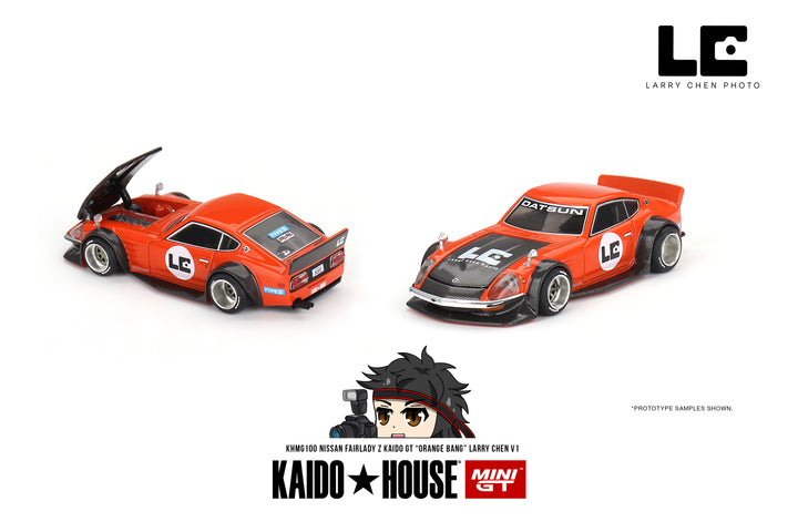 Kaido + MINIGT 1:64 Nissan Fairlady Z Kaido GT 'ORANGE BANG' Larry Chen V1 KHMG100