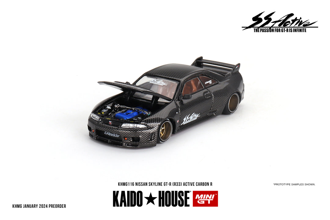 Kaido House + Mini GT 1:64 Nissan Skyline GT-R (R33) Active Carbon R KHMG116