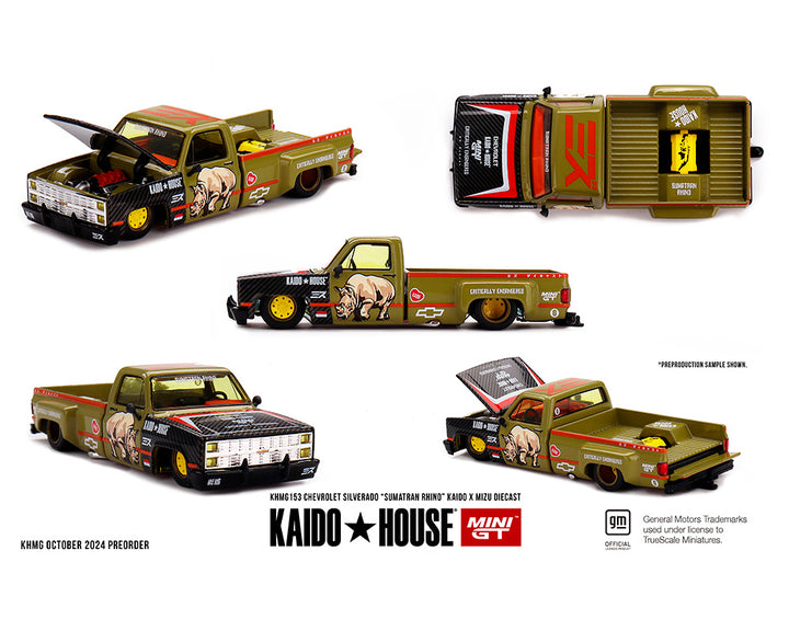 Kaido House x MINI GT x Mizu Diecast 1:64 Chevrolet Silverado “Sumatran Rhino” KHMG153