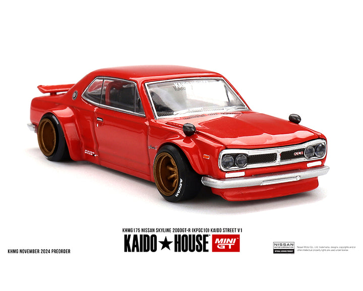 [Preorder] Kaido House x Mini GT 1:64 Nissan Skyline 2000GT-R (KPGC10) Kaido Street V1- Red KHMG175