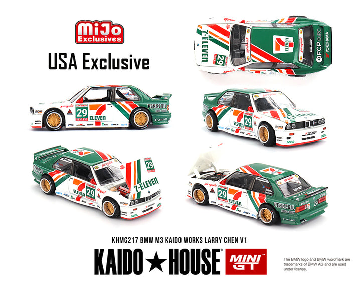 [Preorder] Kaido House x MINIGT BMW 1:64 M3 Kaido Works Larry Chen V1 – USA Exclusive – MiJo Exclusives KHMG217