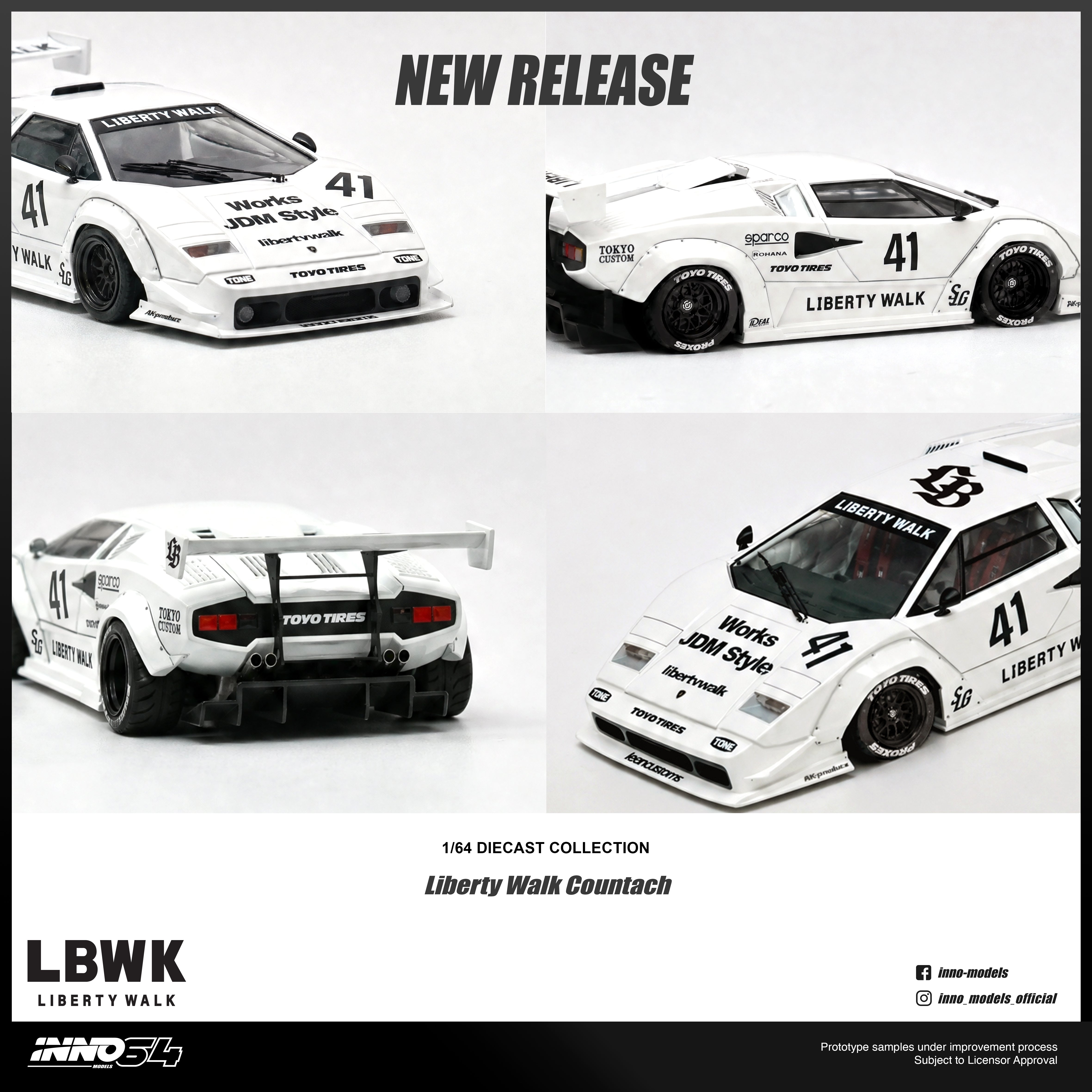 Preorder] Inno64 1:64 LIBERTY WALK COUNTACH IN64-LBCOUNTACH-01