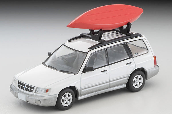 TLVN Tomica Limited Vintage Neo 1:64 SUBARU FORESTER Custom with Kayak, figure LV-N328b