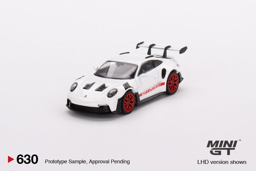 Mini GT 1:64 Porsche 911 (992) GT3 RS White with Pyro Red Accent Package MGT00630