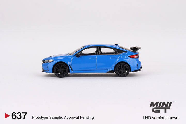 Mini GT 1:64 Honda Civic Type R Boost Blue Pearl 2023 MGT00637 LHD Side