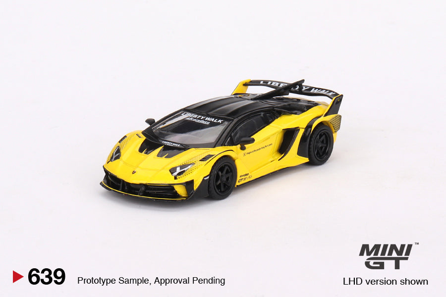 Mini GT 1:64 Lamborghini LB-Silhouette WORKS Aventador GT EVO Yellow MGT00639 LHD
