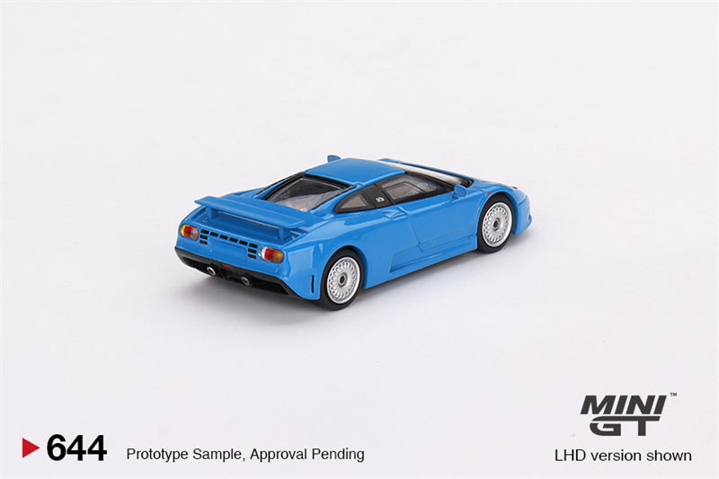 Mini GT 1:64 Bugatti EB110 GT Blu Bugatti LHD MGT00644 Rear