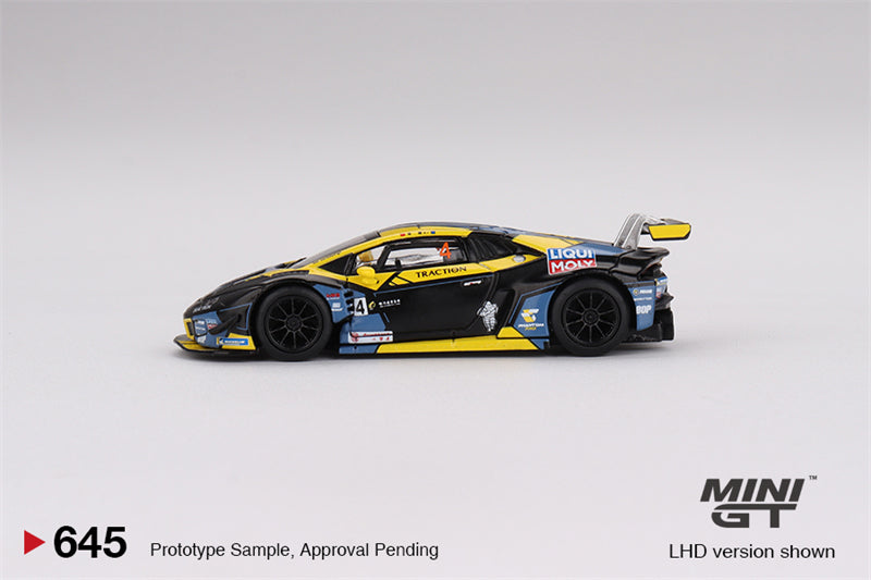 Mini GT 1:64 Lamborghini Huracán GT3 EVO #4 2022 Macau GP Macau GT Cup 3rd Place MGT00645 Side