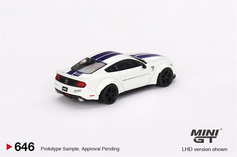 Mini GT 1:64 Ford Mustang GT LB-WORKS White LHD MGT00646 Rear