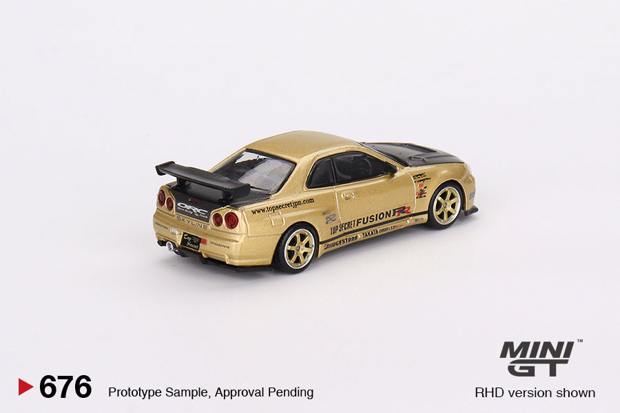 Mini GT 1:64 Nissan Skyline GT-R (R34) TopSecret Top Secret Gold