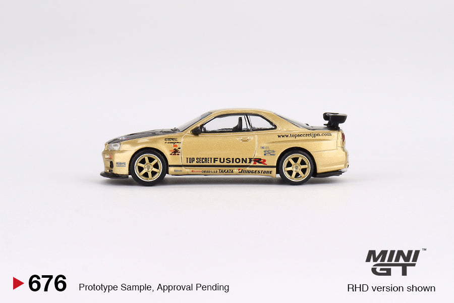 Mini GT 1:64 Nissan Skyline GT-R (R34) TopSecret Top Secret Gold
