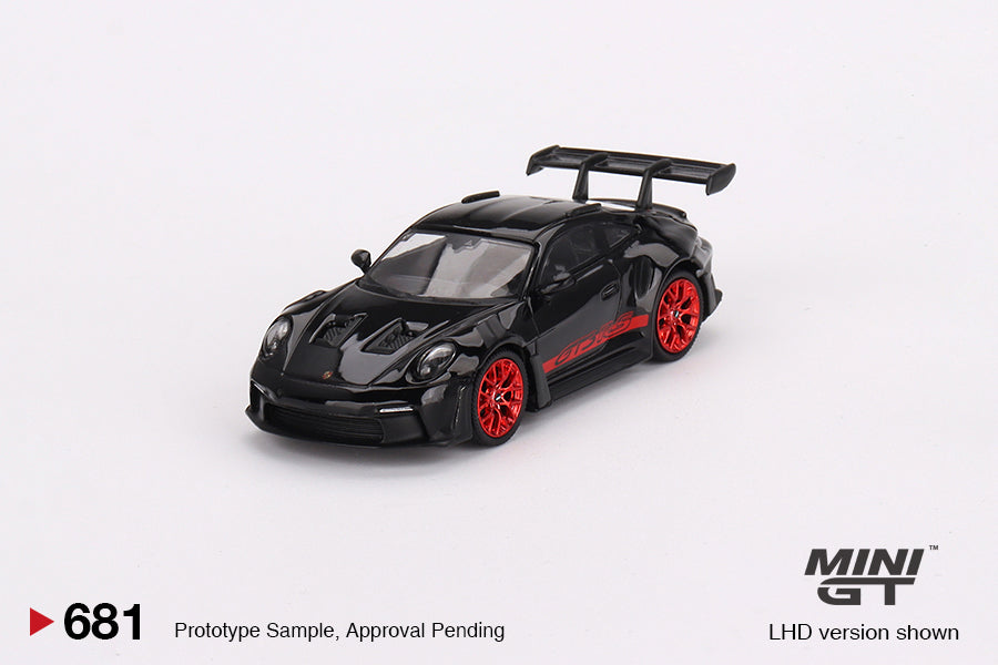 Mini GT 1:64 Porsche 911 (992) GT3 RS Black with Pyro Red MGT00681