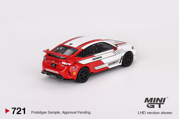 Mini GT 1:64 Honda Civic Type R #2 2023 Pace Car White MGT00721 Rear