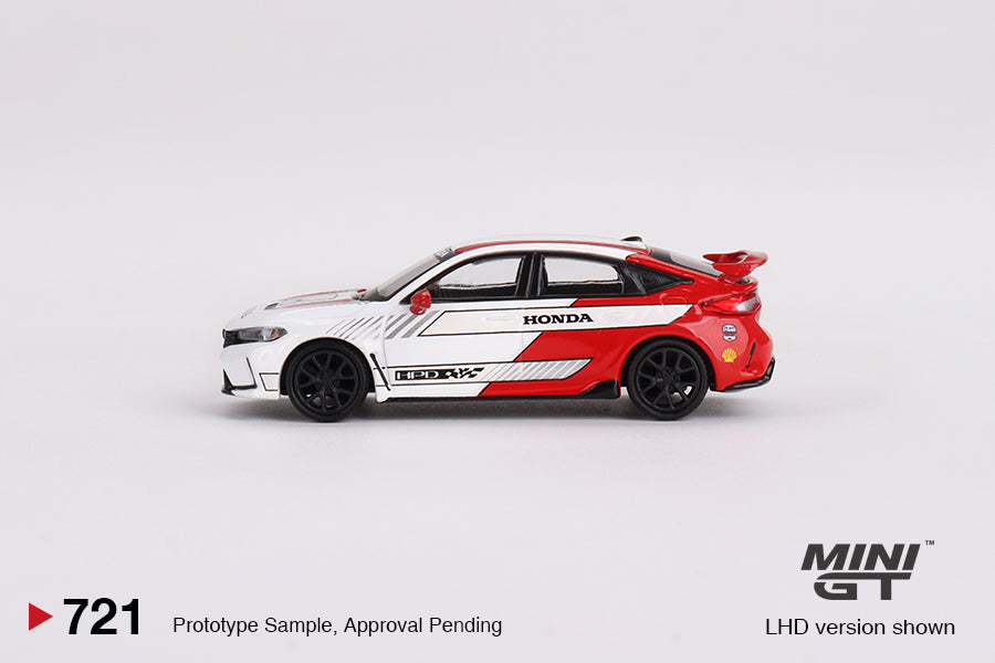 Mini GT 1:64 Honda Civic Type R #2 2023 Pace Car White MGT00721 Side