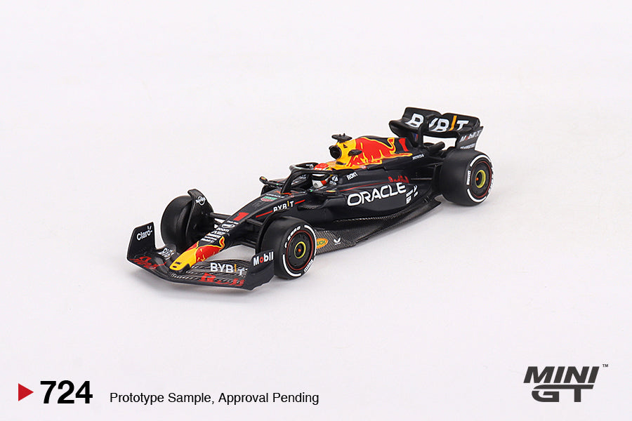 Mini GT 1:64 Oracle Red Bull Racing RB19 #1 Max Verstappen 2023 F1 2023 Bahrain GP Winner MGT00724