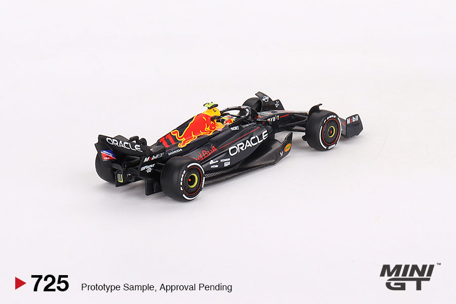 Mini GT 1:64 Oracle Red Bull Racing RB19 #11 Sergio Pérez 2023 F1 2023 Saudi Arabian GP Winner MGT00725 rear