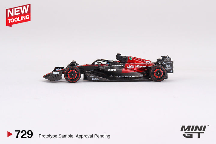 Mini GT 1:64 Alfa Romeo C43 #77 Valtteri Bottas 2023 F1 2023 Australian GP MGT00729 side