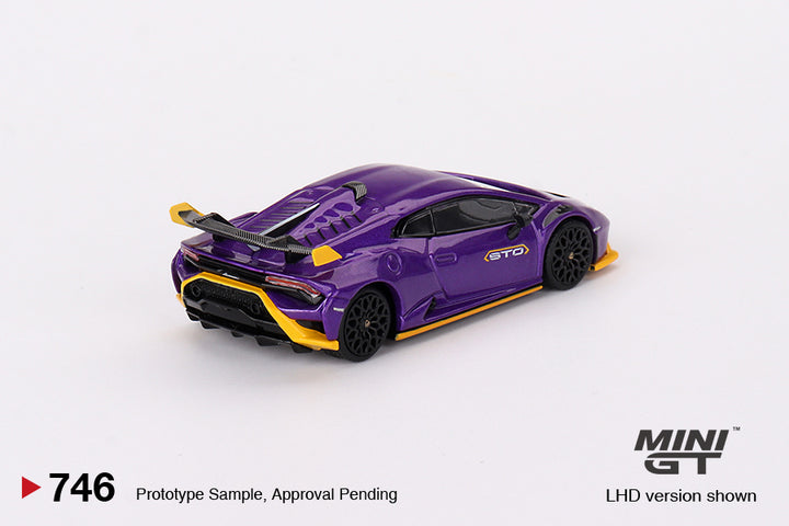 Mini GT 1:64 Lamborghini Huracán STO Viola Pasifae MGT00746 rear