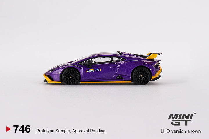 Mini GT 1:64 Lamborghini Huracán STO Viola Pasifae MGT00746 side