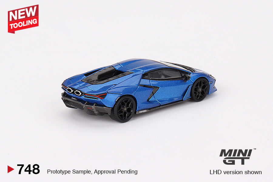 Mini GT 1:64 Lamborghini Revuelto Blu Eleos MGT00748 rear