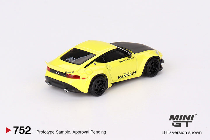 Mini GT 1:64 Nissan Z Pandem Ikazuchi Yellow MGT00752 rear