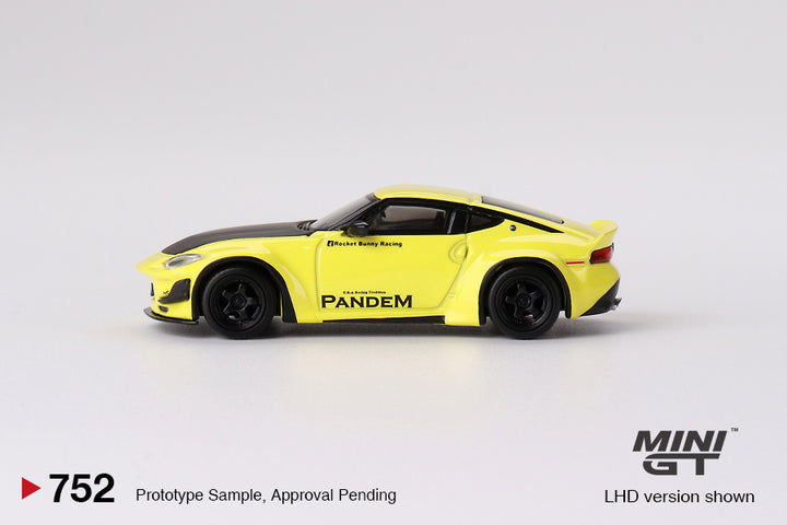 Mini GT 1:64 Nissan Z Pandem Ikazuchi Yellow MGT00752 side