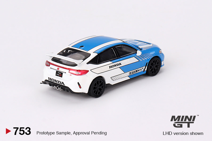 Mini GT 1:64 Honda Civic Type R #3 2023 Pace Car Blue MGT00753 rear