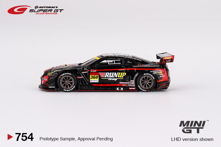 Mini GT 1:64 Nissan GT-R NISMO GT3 #360 "RUNUP RIVAUXa GT-R" TOMEI SPORTS 2023 SUPER GT SERIES MGT00754-L side