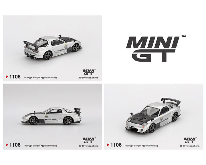 [Preorder] Mini GT 1:64 Mazda RX-7 RE-Amemiya – Silver Metallic MGT01106-BL