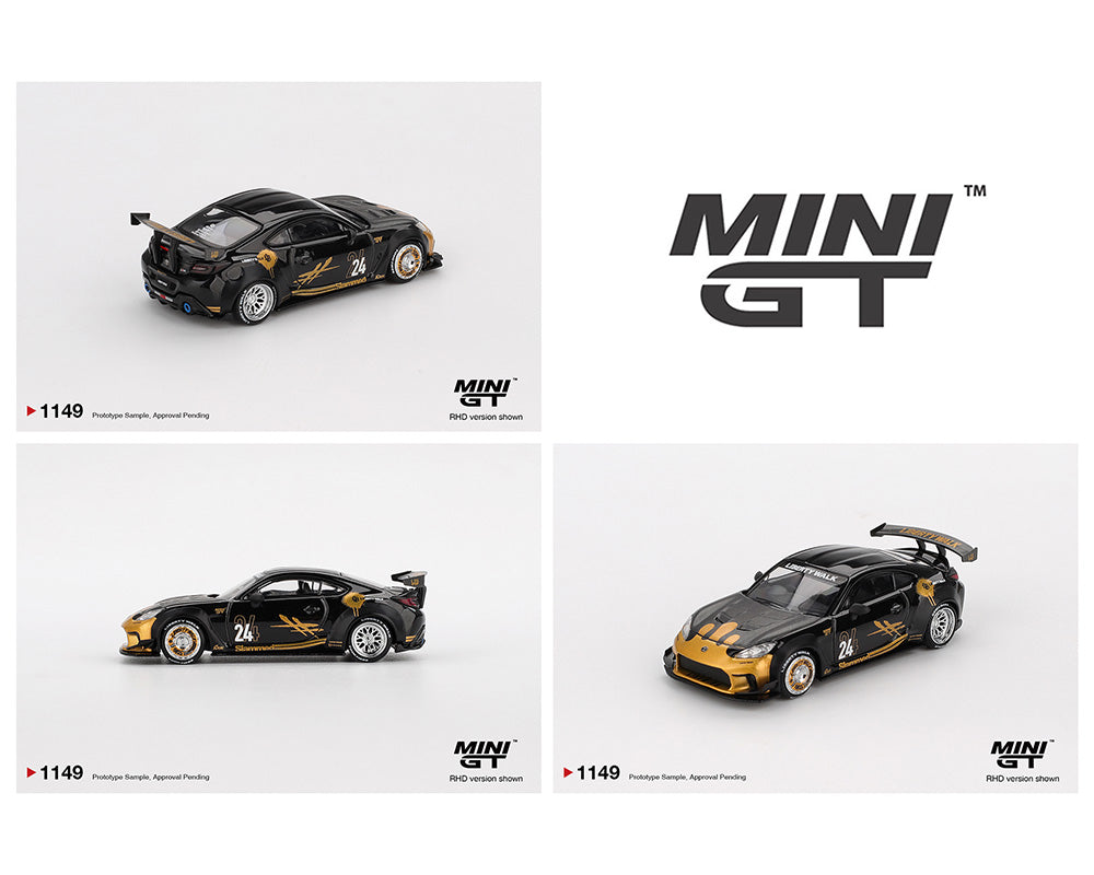 [Preorder] Mini GT 1:64 Toyota GR86 LB★Nation – Black / Gold MGT01149-BL