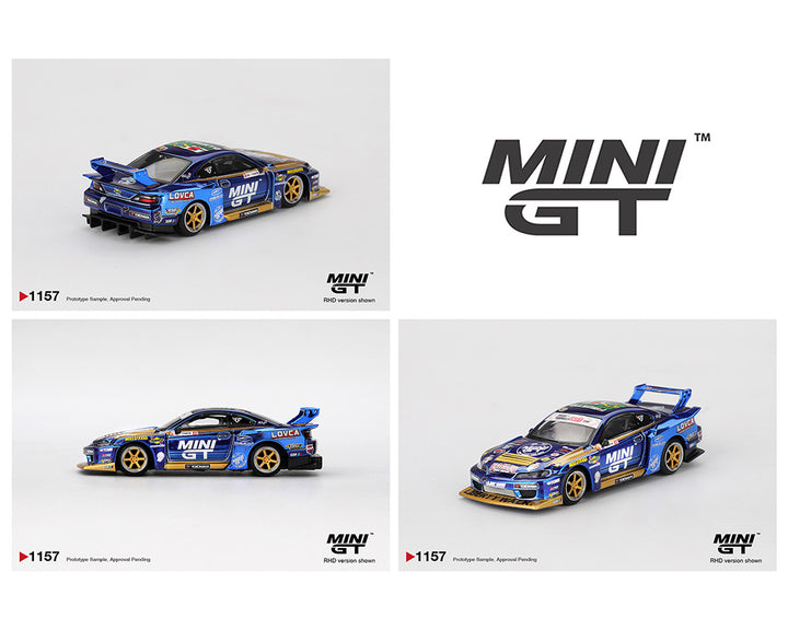 [Preorder] Mini GT 1:64 Nissan LB-Super Silhouette S15 SILVIA #555 Team MINI GT Liberty Walk 2025 Formula Drift – Chrome Blue MGT01157-BL