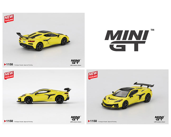 [Preorder] Mini GT 1:64 Chevrolet Corvette ZR1- Accelerate Yellow MGT01158-BL
