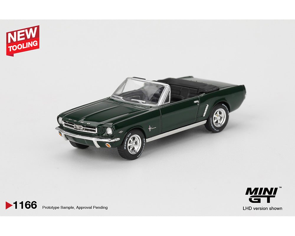 [Preorder] Mini GT 1:64 Ford Mustang Convertible 1964 – Highland Green MGT01166-BL