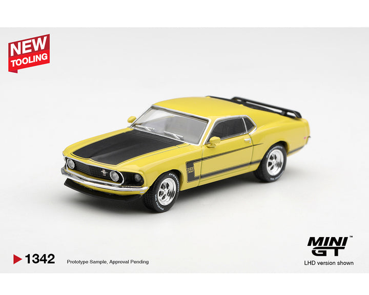[Preorder] Mini GT 1:64 Ford Mustang Boss 302 1969 – Bright Yellow – Limited Edition MGT01342-BL
