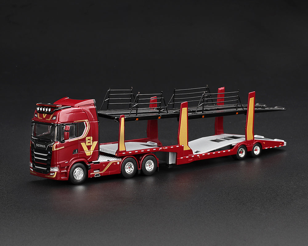 [Preorder] Mini GT 1:64 Scania 770S A6x4NA Car Trasporter V8 50th Anniversary + Car Transporter Red MGT01350-L