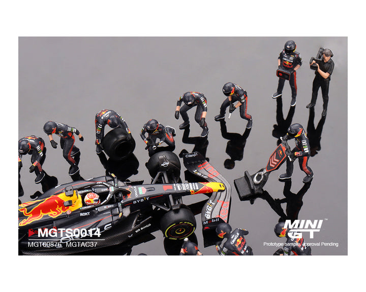 [Preorder] Mini GT 1:64 Oracle Red Bull Racing RB19 #1 Max Verstappen 2023 F1 Japanese Grand Prix Pit Crew Set